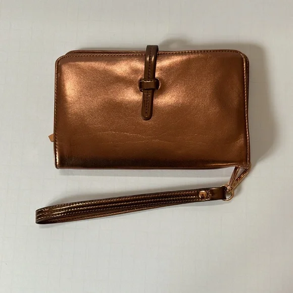 Shiraleah Copper Wallet Wristlet Vegan Leather - Picture 1 of 10